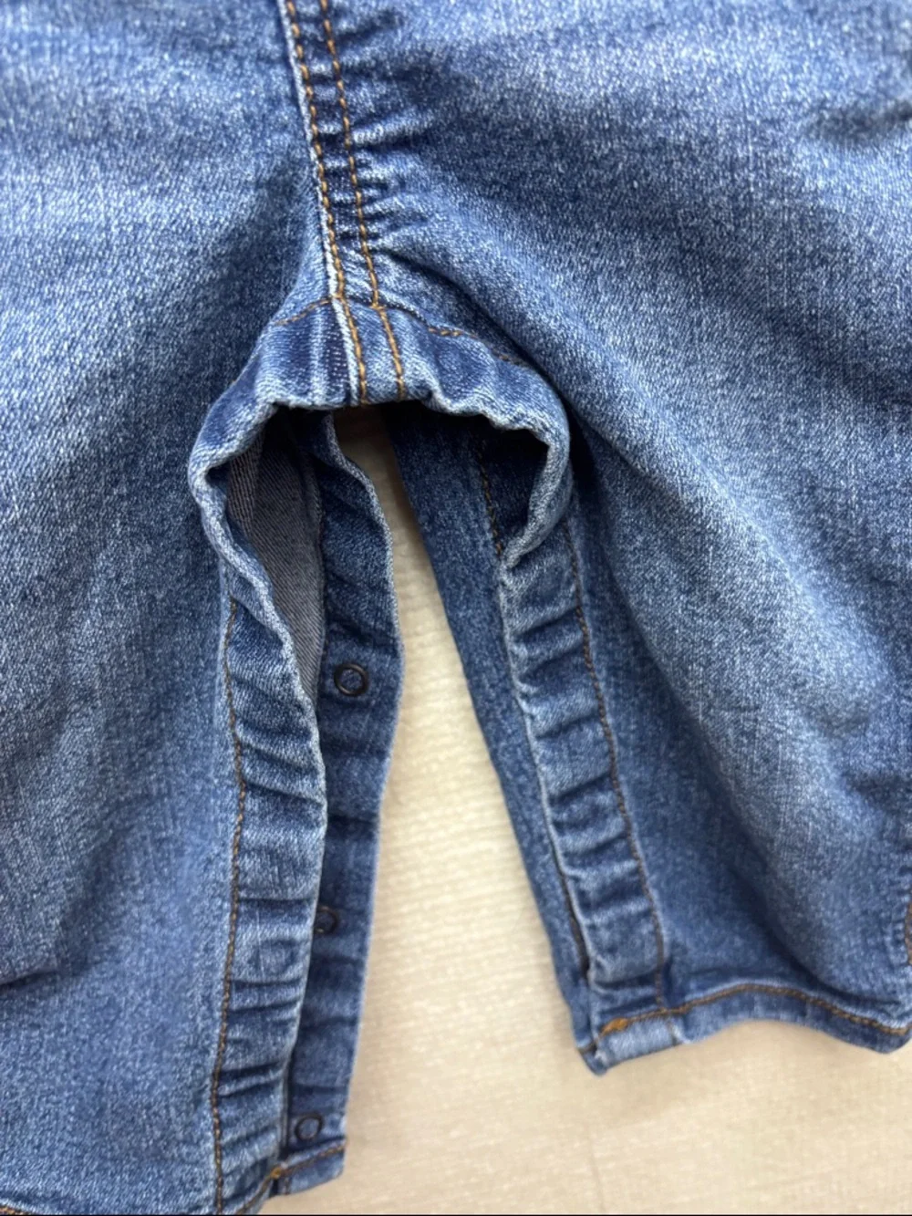 OshKosh B'gosh Dark Blue Denim Overalls with Striped Straps 18M